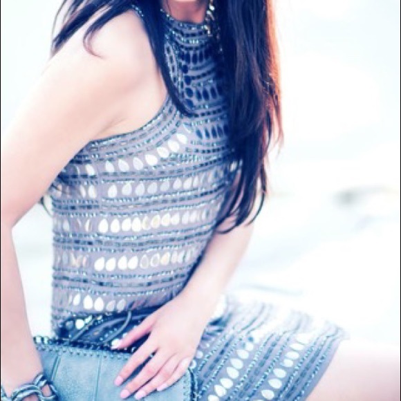 French Connection | Metallic sliver sequin dress - Picture 7 of 7